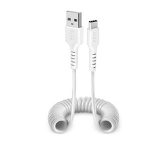 SBS spirálový kabel USB - USB-C 1m bílá