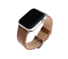 FIXED Leather Strap Kožený řemínek pro Apple Watch 42 & 44 & 45 mm hnědá