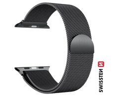 SWISSTEN Milánský tah řemínek pro Apple Watch 42/44/45/49mm černá