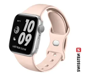 SWISSTEN Silikonový řemínek pro Apple Watch 42/44/45/49mm pískově růžová