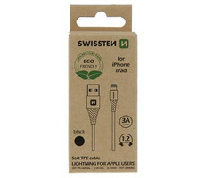 SWISSTEN datový kabel USB - LIGHTNING 1.2m černá  (ECO BALENÍ)