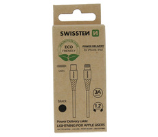 SWISSTEN datový kabel USB-C - LIGHTNING 1.2m černá  (ECO BALENÍ)