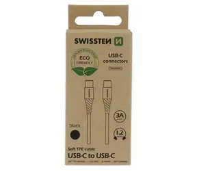 SWISSTEN datový kabel USB-C - USB-C 1.2m černá  (ECO BALENÍ)