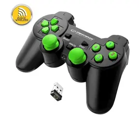 Esperanza EGG108G Gladiátor černo-zelená / bezdrátový gamepad / vibrační systém / pro PC a PS3