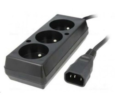 OEM Napájecí redukce 230V k UPS - 1x IEC C14 na 3x CEE 7 / 5 (FR - CZ) / max.10A / délka 30 cm