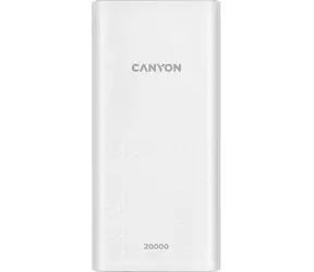 CANYON PB-2001 20000 mAh bílá / Powerbanka / 5V / 2.1A / 2x USB-A / Smart IC