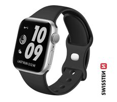 SWISSTEN Silikonový řemínek pro Apple Watch 42/44/45/49mm černá