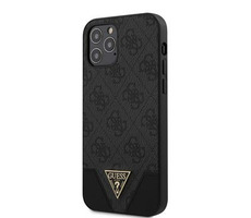 GUESS 4G Triangle Zadní Kryt pro Apple iPhone 12 & 12 Pro šedá