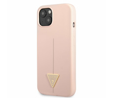GUESS Silicone Line Triangle Zadní Kryt pro Apple iPhone 13 růžová