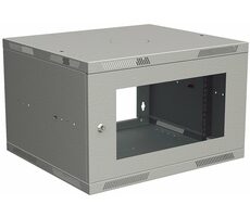 Solarix rozvaděč nástěnný skládaný SENSA LITE 6U 450mm - dveře sklo / RAL 7035