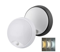 Solight WO780 LED venkovní osvětlení se senzorem a nastavitelnou CCT 18W / 1350lm / 22cm / 2v1 - bílý a černý kryt