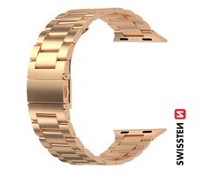 SWISSTEN Kovový řemínek pro Apple Watch 42/44/45/49mm růžovo zlatá