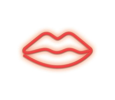 Forever Dekorativní LED neon Rty červená / délka kabelu 2m / 3xAA / USB