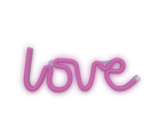 Forever Dekorativní LED neon Love růžová / délka kabelu 2m / 3xAA / USB