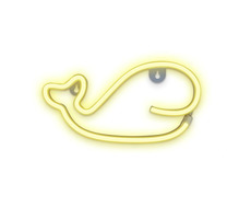 Forever Dekorativní LED neon Velryba teplá bílá / délka kabelu 2m / 3xAA / USB