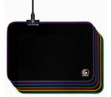 Gembird MP-GAMELED-M černá / Herní podložka pod myš / RGB / látková / 250 x 350 x 4 mm