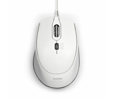 PORT CONNECT SILENT 900712 bílá / drátová myš / USB-A + USB-C / 3600 DPI / 1.6m
