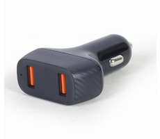 Gembird TA-U2QC3-CAR-01 černá / nabíječka do auta  / 2xUSB 