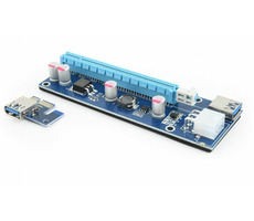 Gembird RC-PCIEX-03 modrá /  Riser card / PCI Express x1 > x16 / kabel