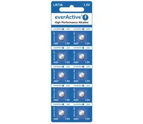 EverActive Alkalické knoflikové baterie G3 LR736 LR41 10ks