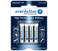 EverActive Pro Alkalické baterie AAA (LR03) - blistr 4ks 