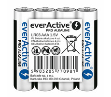 EverActive Pro Alkalické baterie AAA (LR03) - fólie 4ks 