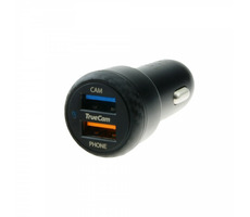 TrueCam rychlonabíječka do auta černá / USB / 2.4A & 3A / pro autokamery TrueCam 