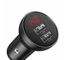 Baseus 2-portová USB nabíječka do auta šedá