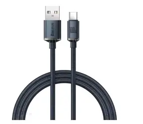 Baseus CAJY000401 Crystal Shine Series černá / USB-A na USB-C / 1.2m