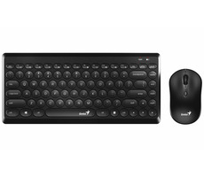 GENIUS LuxeMate Q8000 černá / Kancelářský set klávesnice + myš / bezdrátová / retro design/ CZ+SK layout