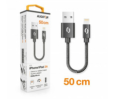 Aligator Premium Datový kabel 2A Lightning 50cm černá