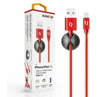 Aligator Premium Datový kabel 2A Lightning červená