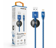 Aligator Premium Datový kabel 2A Lightning modrá