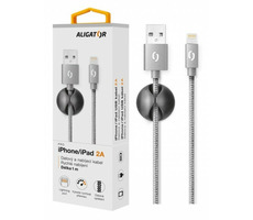 Aligator Premium Datový kabel 2A Lightning šedá