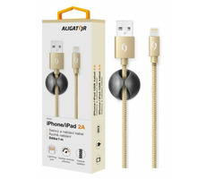 Aligator Premium Datový kabel 2A Lightning zlatá