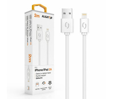 Aligator 2A Datový a nabíjecí kabel Lightning 2m bílá