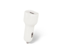 Setty GSM043808 bílá / Nabíječka do auta s USB s kabelem Lighting / 2.4A / 1m