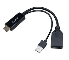 Akasa AK-CBHD24-25BK / adaptér HDMI na DisplayPort / USB-A 2.0 / 4K / 60Hz