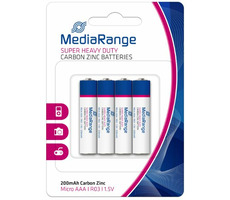 MediaRange Vysoce výkonné baterie micro AAA / 1.5V / zinek-uhlík / 4ks