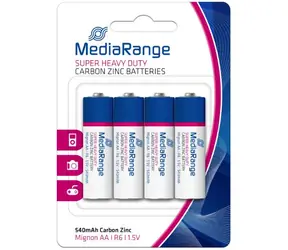 MediaRange Vysoce výkonné baterie Mignon AA / 1.5V / zinek-uhlík / 4ks