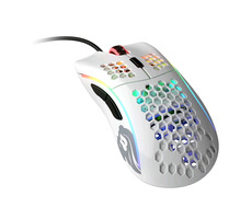 Glorious Model D lesklá bílá / herní myš / 12000 DPI / 6 programovatelných tlačítek / RGB / 2m