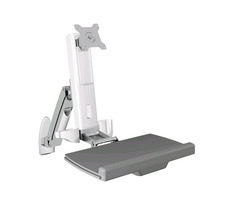 Icy Box IB-MS600-W Držák na zeď pro monitor do 24" s podložkou na myš a klávesnici / VESA 75x75 & 100x100 / nosnost 8kg