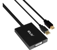 CLUB3D CAC-1130 aktivní redukce mini DisplayPort 1.2 na Dual Link DVI-D černá / 4K 30Hz / 60cm 