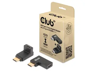 CLUB3D CAC-1528 set adaptér do pravého úhlu USB-C M/F černá 2ks / 4K 120Hz 