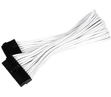 SilverStone 24-pin ATX kabel 30cm bílá / prodlužovací / individuálně opletené kabely