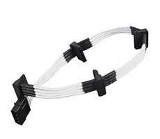 SilverStone kabel 4-pin Molex > 4x SATA rozšíření 30cm bílá / individuálně pletená vlákna