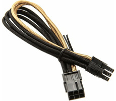 SilverStone 6-pin PCIe kabel 25cm černo-zlatá / prodlužovací / individuálně opletené kabely