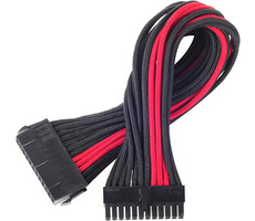 SilverStone 24-pin ATX kabel 30cm černo-červená / prodlužovací / individuálně opletené kabely