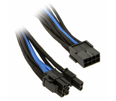 SilverStone kabel 8-pin PCI > 6+2-pin PCIe 25 cm černo-modrá / individuálně pletené 