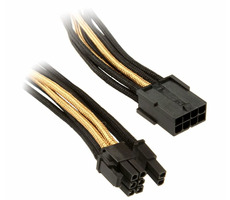 SilverStone kabel 8-pin PCI > 6+2-pin PCIe 25 cm černo-zlatá / individuálně pletené kabely